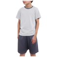 thumbnail image 5 of Linfrsh Toddlers Boys Clothes Toddler Baby Boy Summer Outfit Short Sleeve Dinosaur Pattern T-Shirt Elastic Waist Shorts Summer Trendy Clothes(GY1,Size 7-8 T), 5 of 5