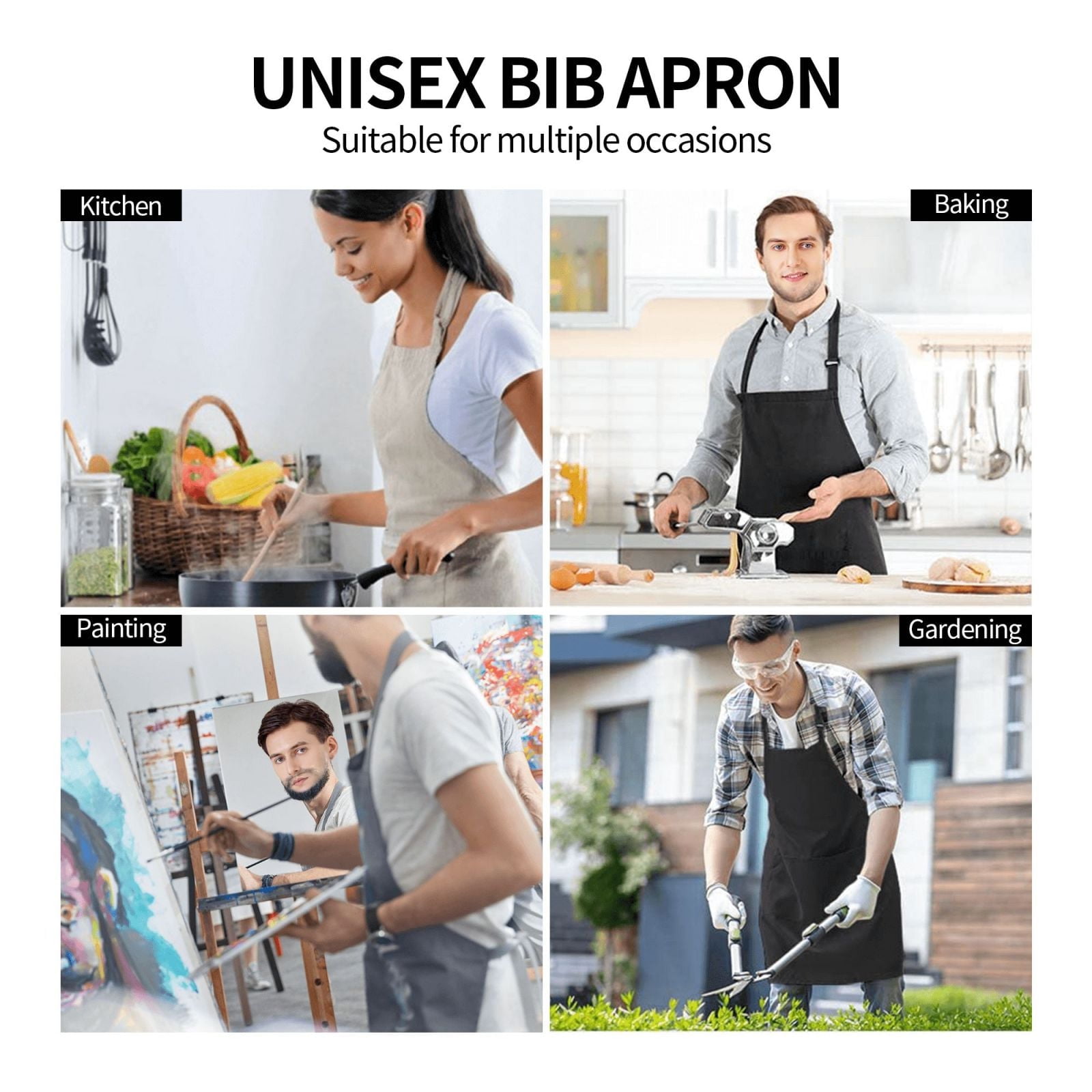 Kdxio Fashionable Goose Apron with Pockets Adjustable Kitchen Aprons for Men Women Waterproof Aprons for Cooking,Drawing,Crafting, Baking Household Cleaning