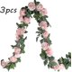 thumbnail image 3 of 3 piezas de vid de flores artificiales de 2 m, guirnalda de flores artificiales de peonía rosa de seda para colgar al aire libre para decoración de bodas o jardín al aire libre--Hy, 3 of 4