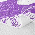 thumbnail image 5 of Castle Fairy Spooky Rose Bloom Quilt King,Boho Crowned Skull King Coverlet Set,Violet White, 5 of 7