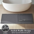 thumbnail image 5 of Waffle Bathroom Runner Rugs, Super Absorbent Bath Mat Non Slip Washable Quick Dry, Upgraded Ultra Soft Boho Bath Rugs with Tassels for Hallway Bedroom Laundry Room, 2'x4'(24"x48"), Dark Grey, 5 of 12