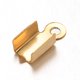 thumbnail image 2 of Ion Plating(IP) 304 Stainless Steel Folding Crimp Ends Fold Over Crimp Cord Ends Golden 10x4x3mm Hole: 1mm Inner Diameter: 3.5mm, 2 of 2