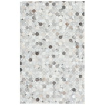 SAFAVIEH Studio Leather Alvin Geometric Area Rug, Ivory/Grey, 8' x 10'