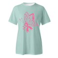 thumbnail image 4 of TSADFHJI Hauts pour Femmes 2TG T-Shirt Imprimé à Manches Courtes Col Rond Blouse m Vert Menthe, 4 of 5