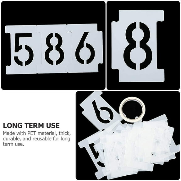 2 Sets Curb Stencils Reusable Number Stencils for Mailbox Address Painting