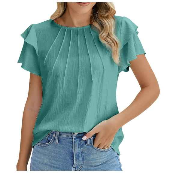 Women Summer Tops Women Dressy Casual Tops Business Work Blouses Summer Shirts Short Sleeve Crew Neck Running T Shirts Not Today Tee Womens Trendy Long Sleeve Shirt Scrub Womens plus Tunic Green M