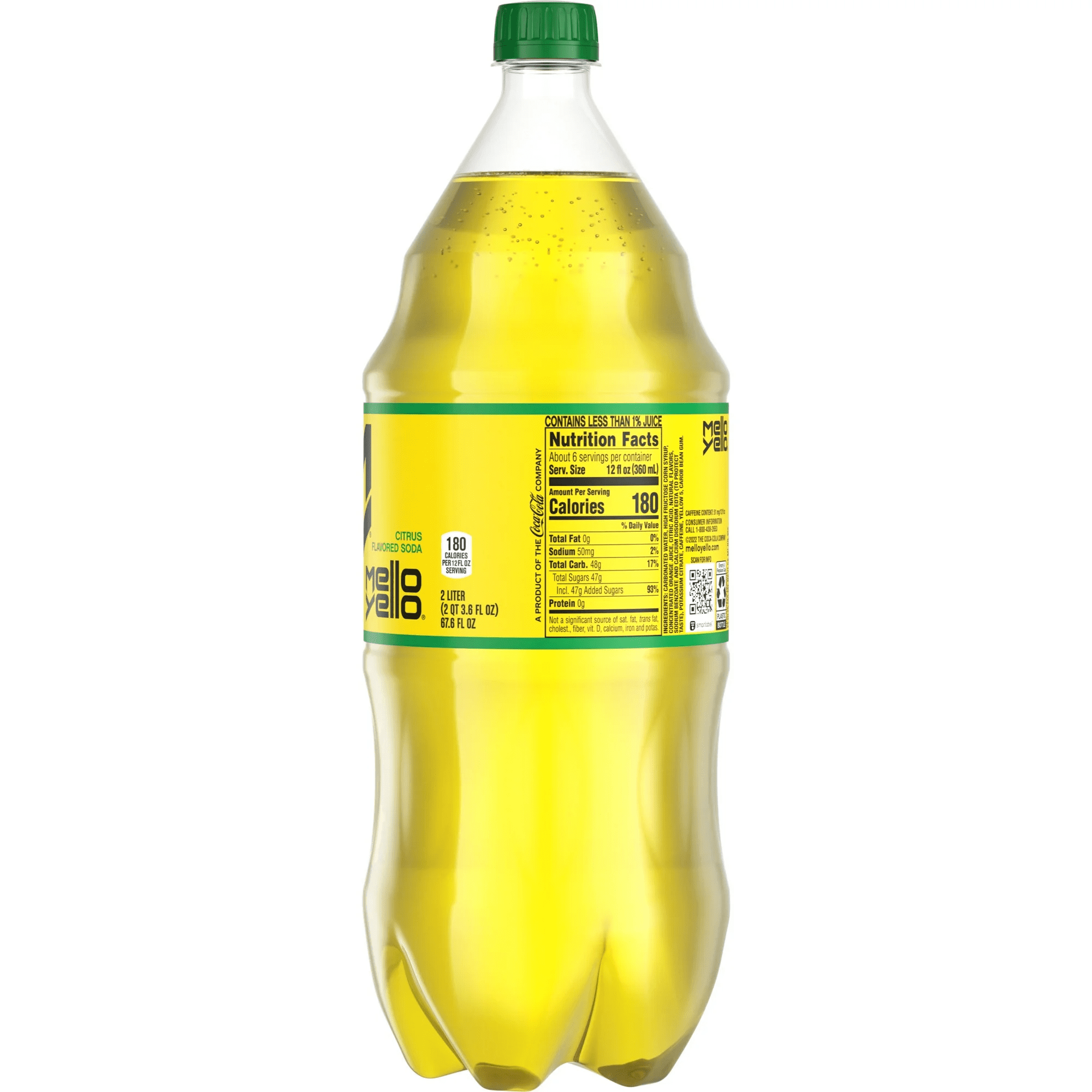 Mello Yello Citrus Soda Pop, 2 Liter Bottle (Pack of 4)
