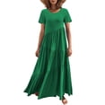 thumbnail image 2 of B91xZ Robes pour Femmes Été Hiver Mode Manches Bouffantes Robe à Volants Tenue de Plage Été Hiver, Vert S, 2 of 5