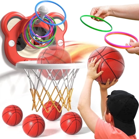 MAVOLIO Bathtub Basketball Hoop For Kids Toddler Bath Time Toys with 4 Soft No-Hole Balls Adjustable Suction Cup Bathtub Toys for Baby Boys Girls