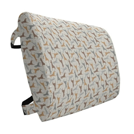 

Giraffe Lumbar Pillow Repeating Illustration of Long Neck Spots Soft Back Cushion for Office Chairs with Adjustable Straps 14 x 13 Pale Tan Multicolor by Ambesonne