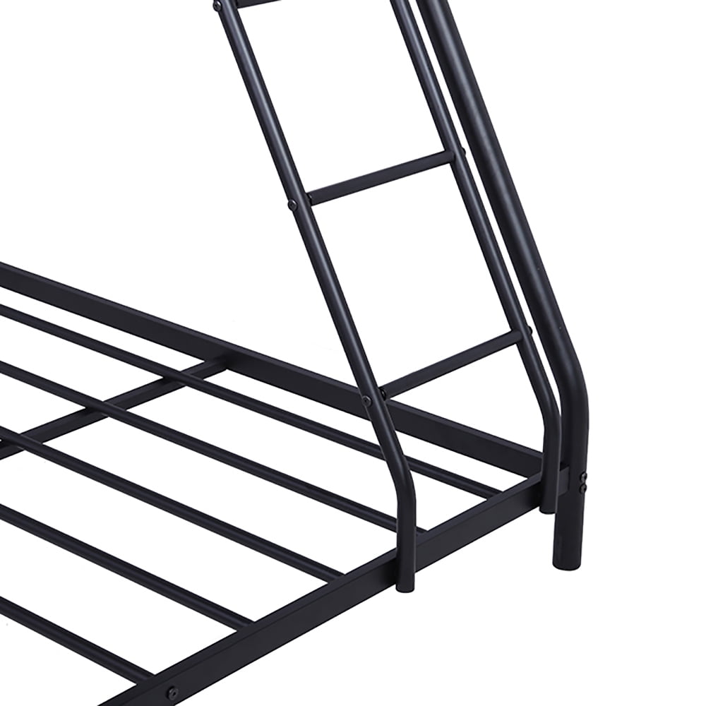 Kepooman Twin over Full Metal Bunk Bed with Ladder, Black Kepooman Twin over Full Metal Bunk Bed with Ladder, Black