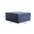 thumbnail image 2 of DREAMSIDEA 35 Inch Boho Square Pouf Navy Genuine Leather Ottoman Footstool for the Living Room, Bedroom and Kids Room, 2 of 5