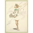 thumbnail image 2 of Percy Anderson 14x18 Black Ornate Wood Framed Double Matted Museum Art Print Titled - Costume Design for ‘Fourth Ballet Girl (Fraulein Hochspitz)’ (Short White Dress) (1901), 2 of 5