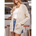 thumbnail image 4 of CUPSHE Women's Khaki Knit Pocket Open-Front Cardigan, 4 of 7