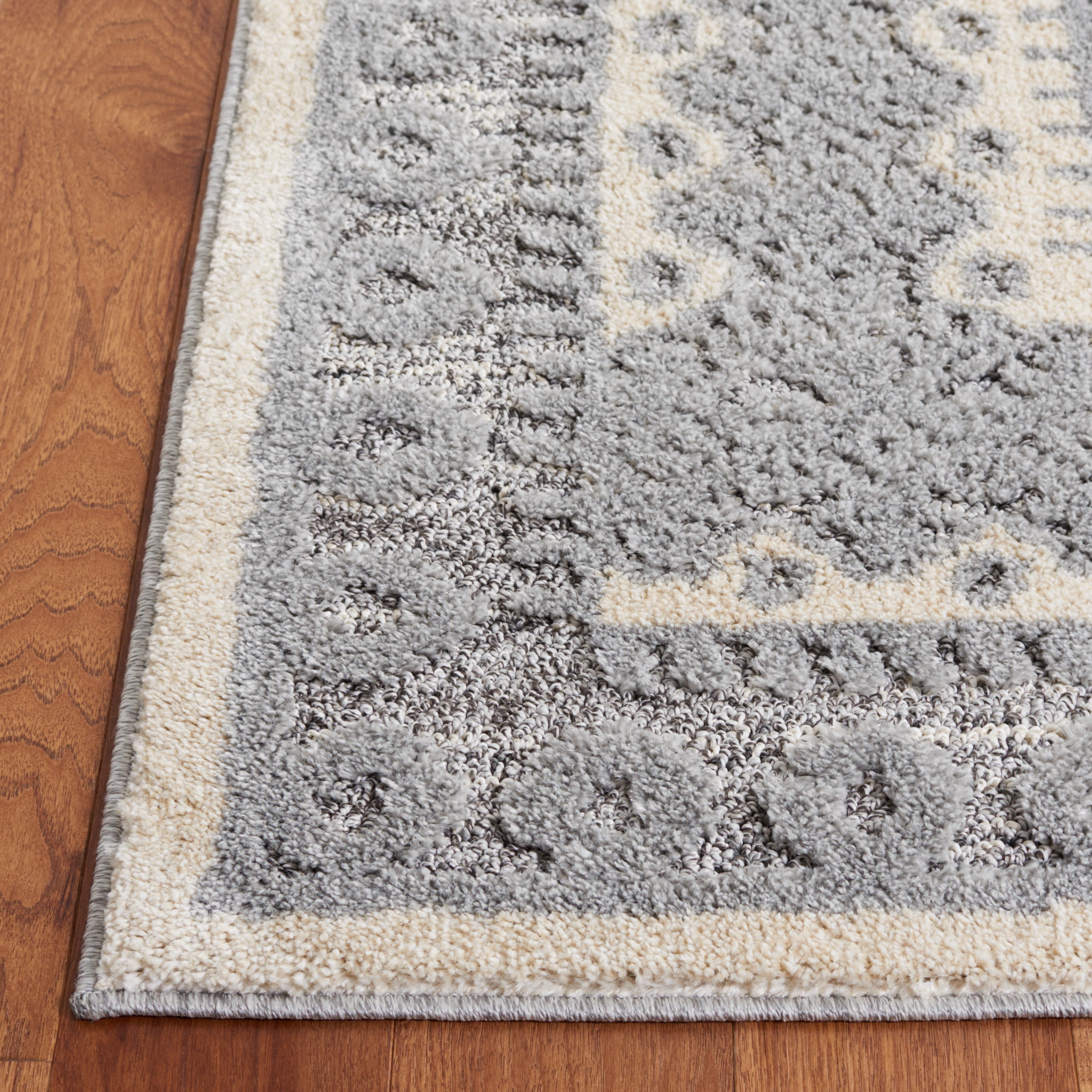 SAFAVIEH Martha Stewart Lucia Shag Area Rug, Grey/Ivory, 5'1" x 7'6"
