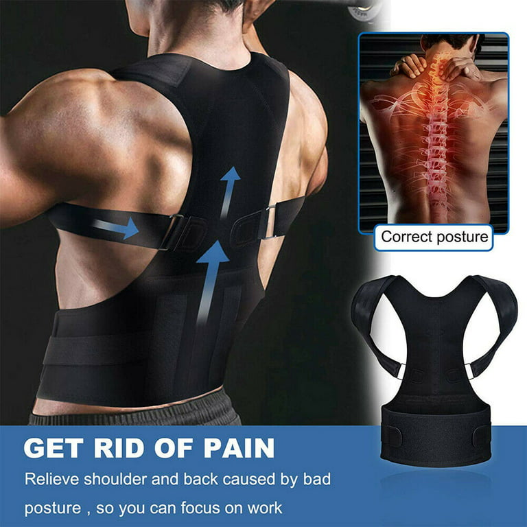 4X Support Back Brace Posture Corrector for Women and Men with Magnetic  Therapy, Adjustable Full Back Straightener for Upper Lower Back Pain  Relief