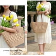 thumbnail image 7 of Straw Beach Bags for Women Woven Beach Tote Bag Casual Boho Large Shoulder Handbags Purse for Vacation Holiday, 7 of 7