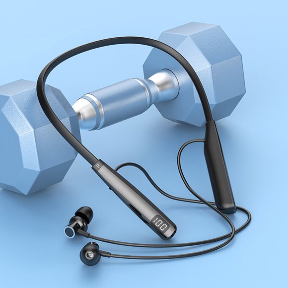 Neckband Bluetooth Headphones,Bluetooth 5.3,Ultra Long Battery 100H Playtime,LED Digital Display,Soft Skin‑Friendly Neck,HD Speaker,Magnetic Design,Noise Reduction,Comfort Wear Sports Earphones