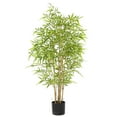 thumbnail image 2 of Ataucjin 1Pcs 4/5/6FT Green Artificial Bamboo Tree Artificial Tall Faux Bamboo Tree With Real Trunk And Lifelike Leaves Fake Bamboo Plants In Pot For Restaurant Home Office Decor, 2 of 7