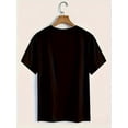 thumbnail image 4 of Camiseta de algodón extragrande para mujer: Top suave de manga corta con cuello redondo y estampados abstractos, 1 pieza, camiseta informal, 4 of 5