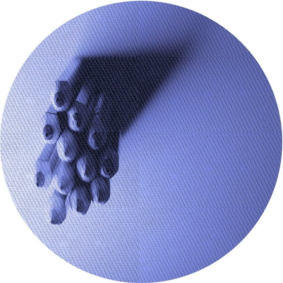 Ahgly Company Indoor Round Patterned Denim Blue Area Rugs, 3' Round