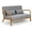 Light Gray, variant on Leisure Chair with Solid Wood Armrest and Feet, Mid-Century Modern Accent Sofa, for Living Room Bedroom Studio, 2 seat, Dark Gray