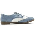 thumbnail image 2 of Ollio Women's Flat Shoes Wingtip Lace Up Two Tone Oxfords M2913, 2 of 6