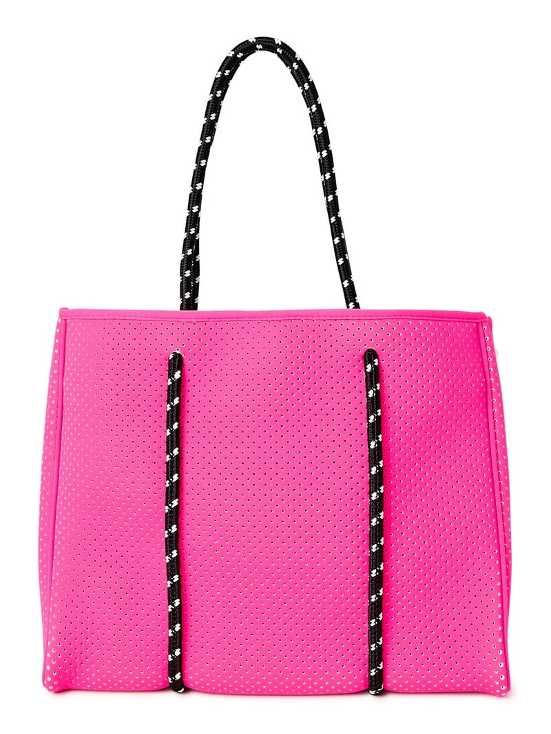 No Boundaries Women's Neoprene Beach Tote Bag, Pink Sizzle