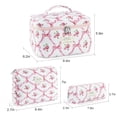 thumbnail image 4 of Set de 3 bolsas de maquillaje UUYUUY de algodón acolchado para mujer, color rosa, 4 of 7