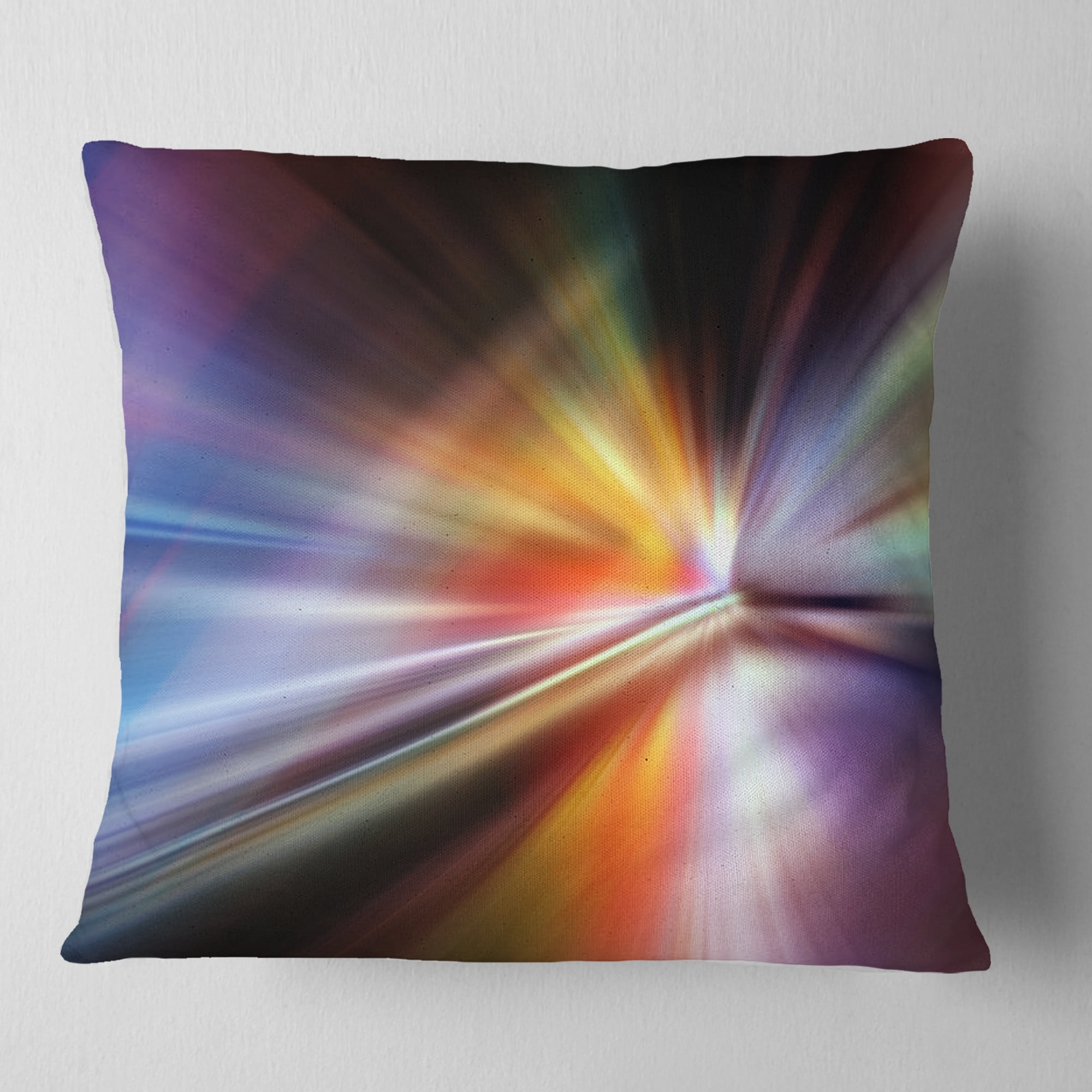 Designart Rays of Speed Purple - Abstract Throw Pillow - 18x18