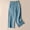 Blue, variant on Flowy Pants for Women Vacation Beach Trousers Linen Palazzo Pants for Women Wide Leg Linen Pants Beach Pants Patchwork Pants Cropped Linen Pants Women with Side Pockets Blue S-2XL