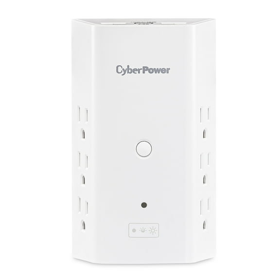 CyberPower P6WUCL - 900 J White Surge Protector with Night Light, 3 USB-A Ports, 6 Outlets