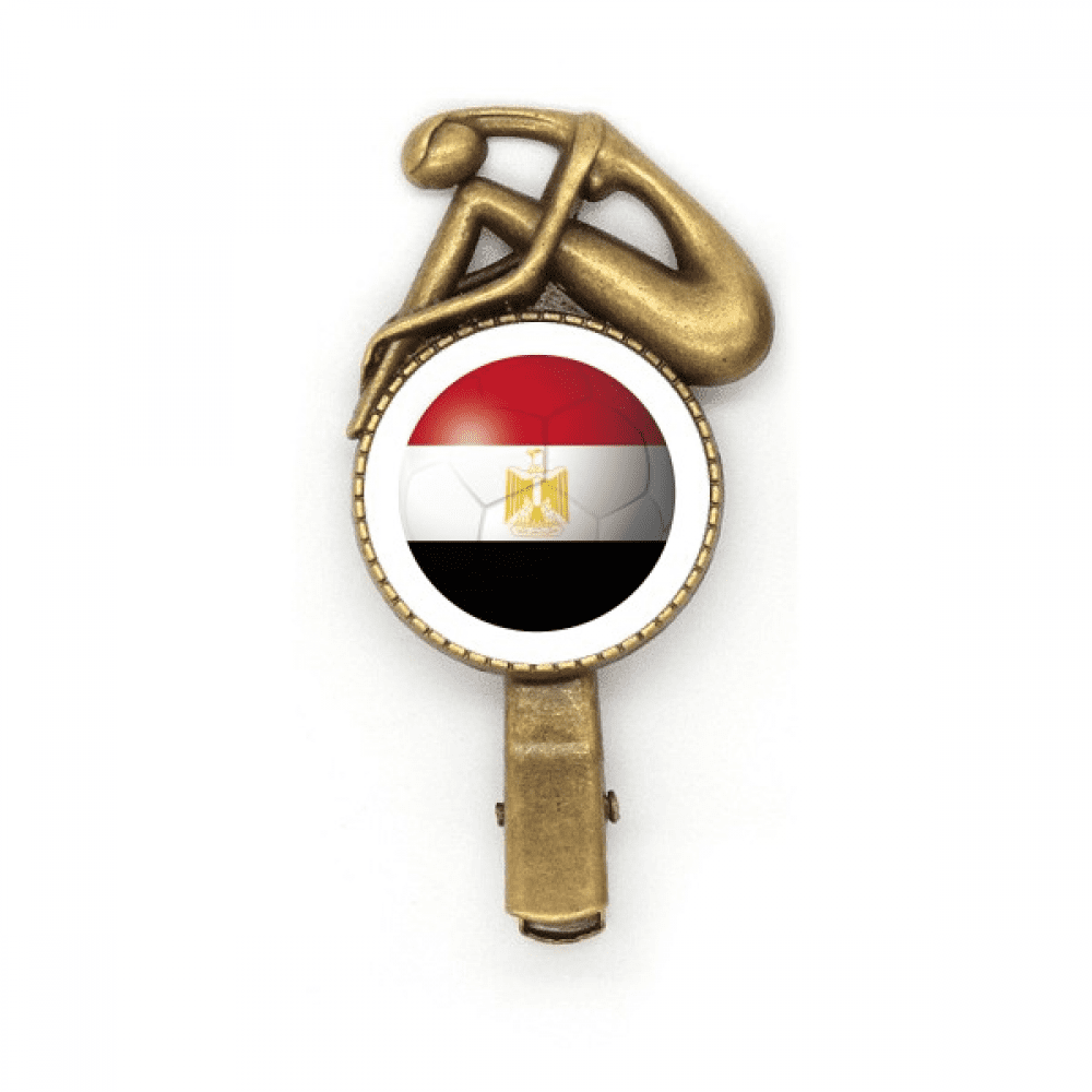 Egypt National Flag Soccer Football Hairpin Headdress Brooch Vintage