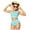 ZB-Mint Green, variant on Povozer Girls Bathing Suit Color-Block Adjustable Straps Bikini Sets Girls Two Piece Swimsuits Swimwear for 10-11 Years,Hot Pink