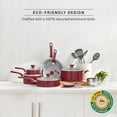 thumbnail image 3 of T-fal Easy Care 18 Piece Ceramic Nonstick Cookware Set, Pots and Pans, Red, 3 of 10