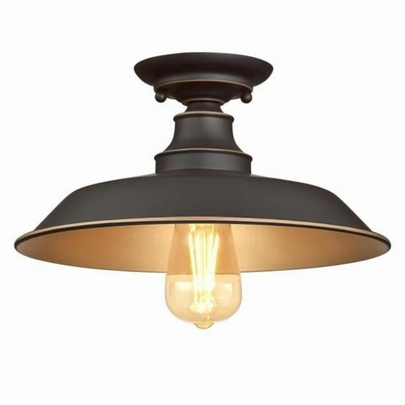 Westinghouse Lighting 6370300 12 in. 1 Light Semi-Flush with Highlights - Oil Rubbed Bronze
