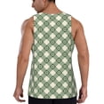 thumbnail image 3 of Xecao Daisy Plaid Green Men's Tank Top Workout Quick Dry Sleeveless Gym Jogging Muscle Shirts Summer Swim Beach Tops, 3 of 9