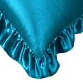 thumbnail image 5 of PiccoCasa 2Pcs Satin Ruffled Pillowcase, Silk Pillow Shams Oxford Pillowcases Peacock Blue Standard, 5 of 7