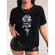 thumbnail image 1 of Camisetas con diseño gráfico para mujer, playera corta, clásico, estética, ropa de verano de los 90Rose Print Casual Sports Tee, Fashionable Short Sleeves Workout T-shirt Top, Women's ActivewearFat, 1 of 7