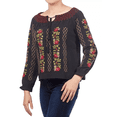 thumbnail image 2 of Blusa negra Cklass bordado floral talla XL, 2 of 3