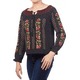 thumbnail image 2 of Blusa negra Cklass bordado floral talla XL, 2 of 3