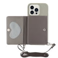 thumbnail image 1 of For Iphone 14 Pro Crossbody Lanyard Wallet Card Bag Phone Case(Grey),iPhone 13 Pro, 1 of 5