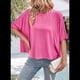 thumbnail image 5 of Camisetas de Verano 2025 para Mujer, Camisetas Lisas, Camisetas Holgadas de Gran Tamaño, Camisetas Básicas, Rosa, Rojo, M, 5 of 6
