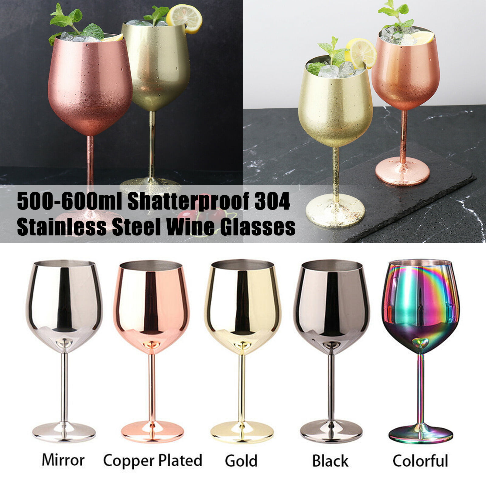 Coctail Set of 2 Juice for Wine 500ml Large Ultra Thin Glass Drinking Cups 