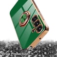 thumbnail image 5 of Dteck for Samsung Galaxy S24 Plus Case with Screen Protector, Built-in 360° Rotation Ring Holder Magnetic Stand, Luxury Shiny Plating Edge Shockproof Electroplated Protective Cover,Green, 5 of 5