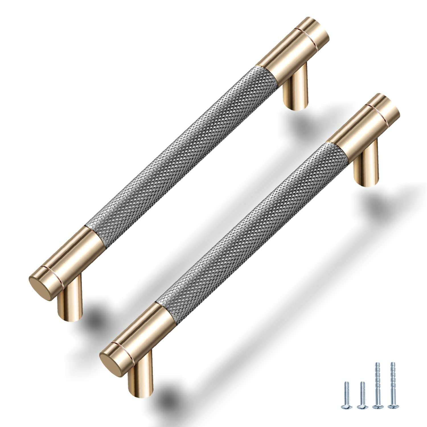 50 Pack 5 Inch 128 mm Knurled Handles Pulls Aluminum