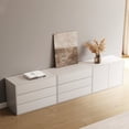 thumbnail image 3 of NessCarsti Modern Storage Cabinet with Drawers and Shelves for Kitchen, Dining Room, Living Room Coffee Bar Cabinet, White (A31.4″+A31.4″+B31.4″), 3 of 7