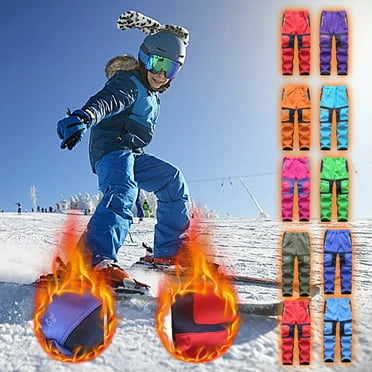 Kids Windproof Snow Pants - Insulated Winter Ski Pants For Boys & Girls