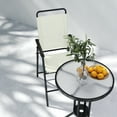 thumbnail image 3 of Abba Patio 3 PCS Outdoor Folding Bistro Barstools Set w/ Table for Balcony, Backyard, Poolside, Light Grey, 3 of 10