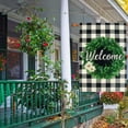 thumbnail image 3 of Boxwood Wreath Welcome Spring Flag 28 x 40 Double Sided, Burlap Buffalo Check Plaid Winter House Flags Rustic Farmhouse Spring Winter Yard Garden Decor, Large Welcome Flag, 3 of 6